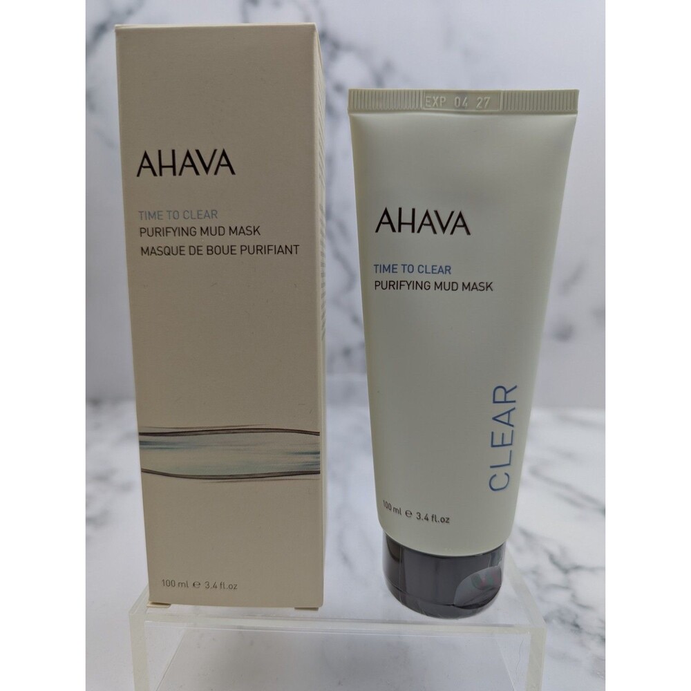 AHAVA Time To Clear Purifying Mud Mask 3.4oz / 100mL Full Size New in Box